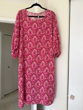 SoyaConcept Women's Pink Patterned Scoop-Neck Dress Size M